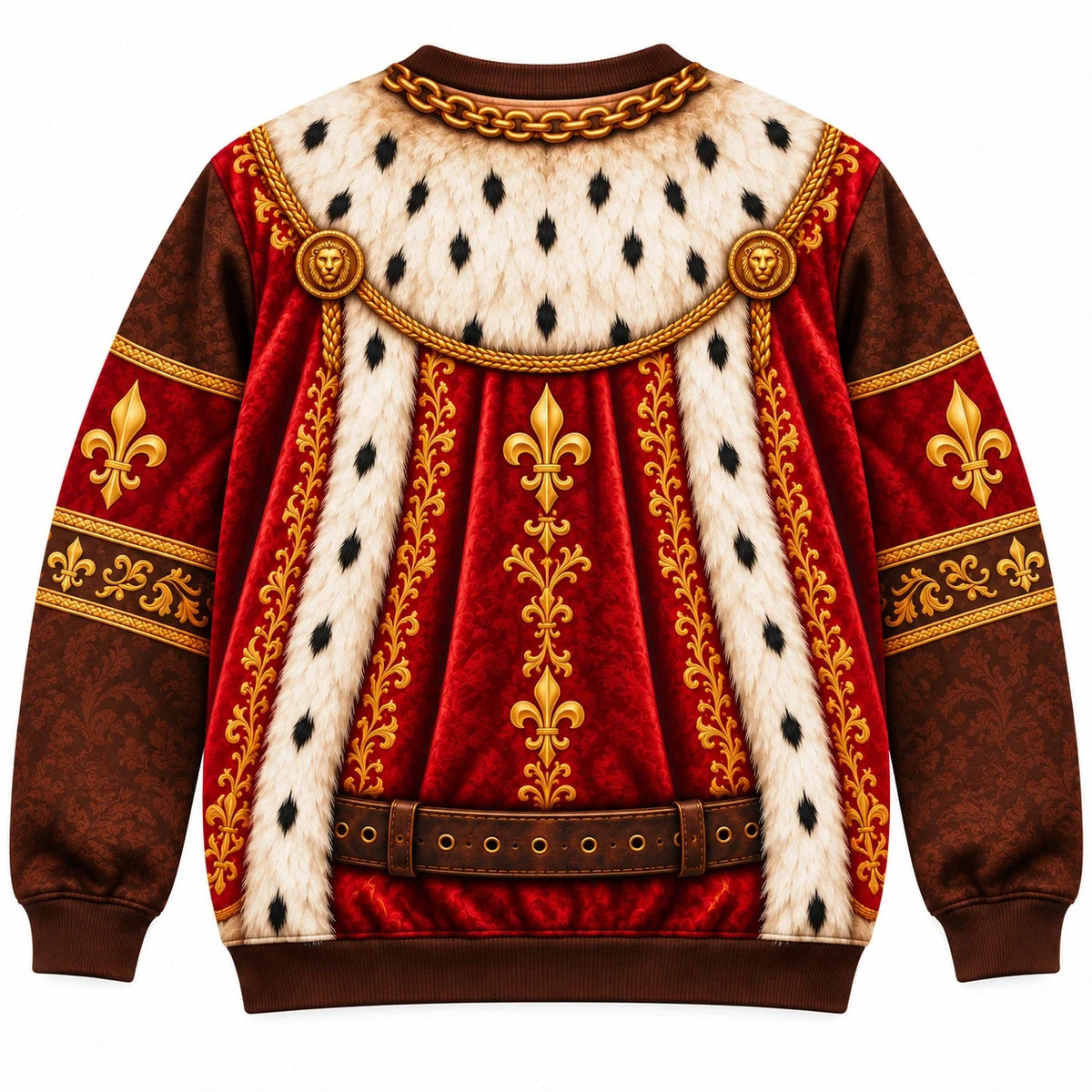 Beer King Funny 3D Printed Sweatshirt – Royal Beer Belly Graphic Pullover, Novelty Party Outfit for Men