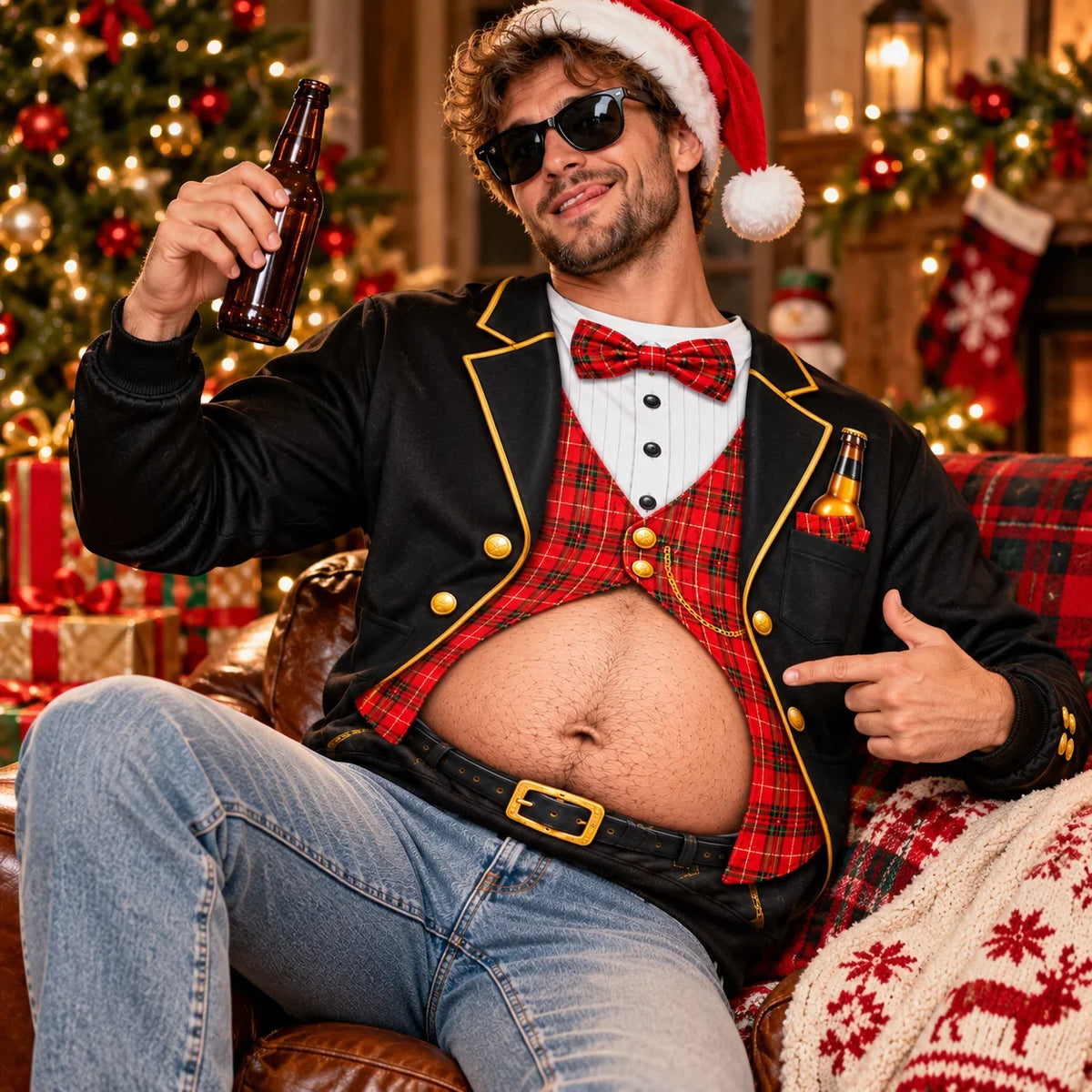 Funny Dad Bod World Champion Sweatshirt – 3D Beer Belly Graphic Pullover, Humorous Gift for Dad & Husband