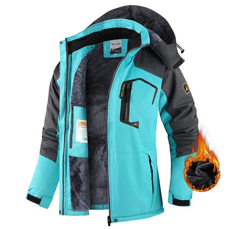 Fleece-Lined Hooded Outdoor Jacket