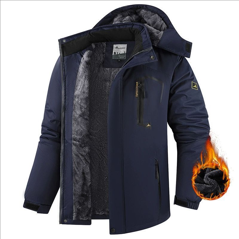 Fleece-Lined Hooded Outdoor Jacket