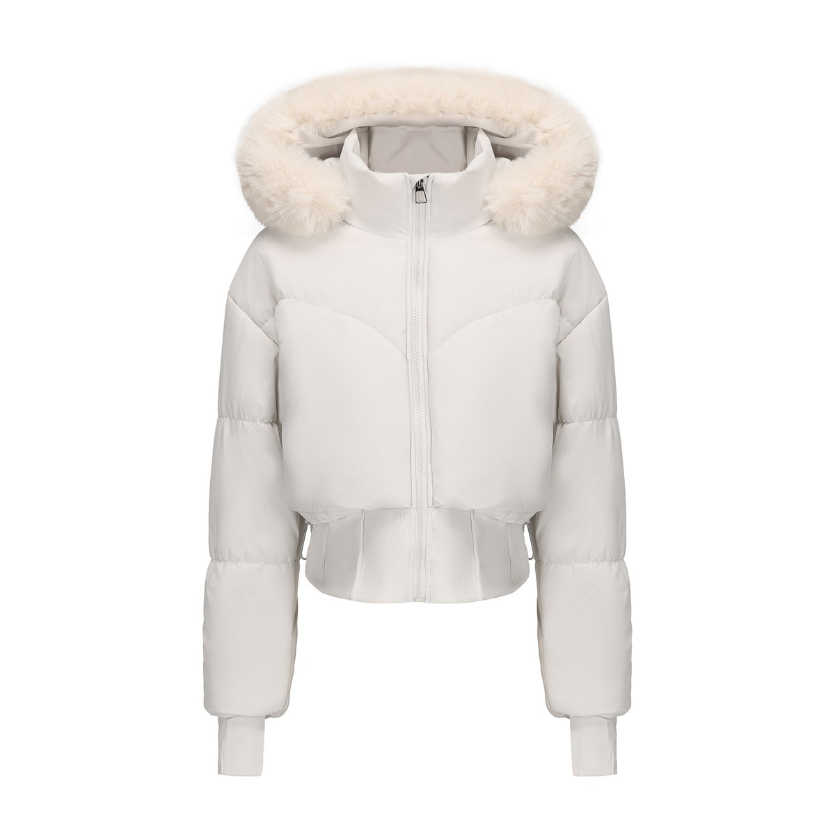 Plush-Trim Hooded Puffer