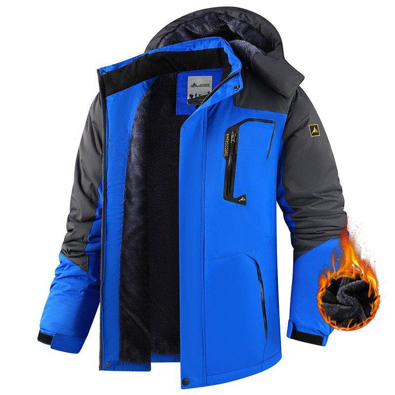 Fleece-Lined Hooded Outdoor Jacket