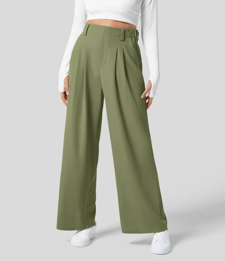 Women's High-Waisted Wide-Leg Pants