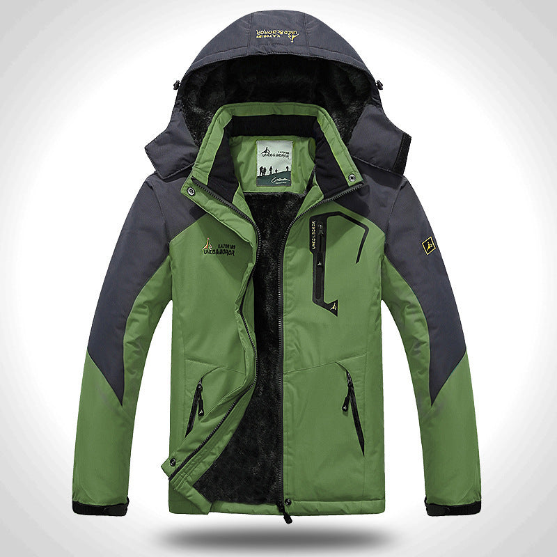 Fleece-Lined Hooded Outdoor Jacket