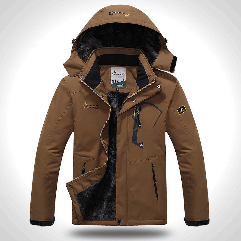 Fleece-Lined Hooded Outdoor Jacket