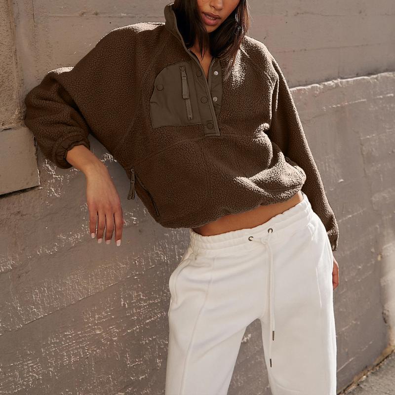 Women's Color Block Fleece Quarter-Zip Pullover