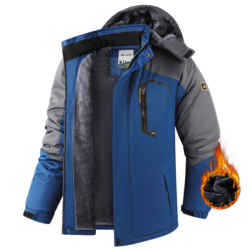 Fleece-Lined Hooded Outdoor Jacket