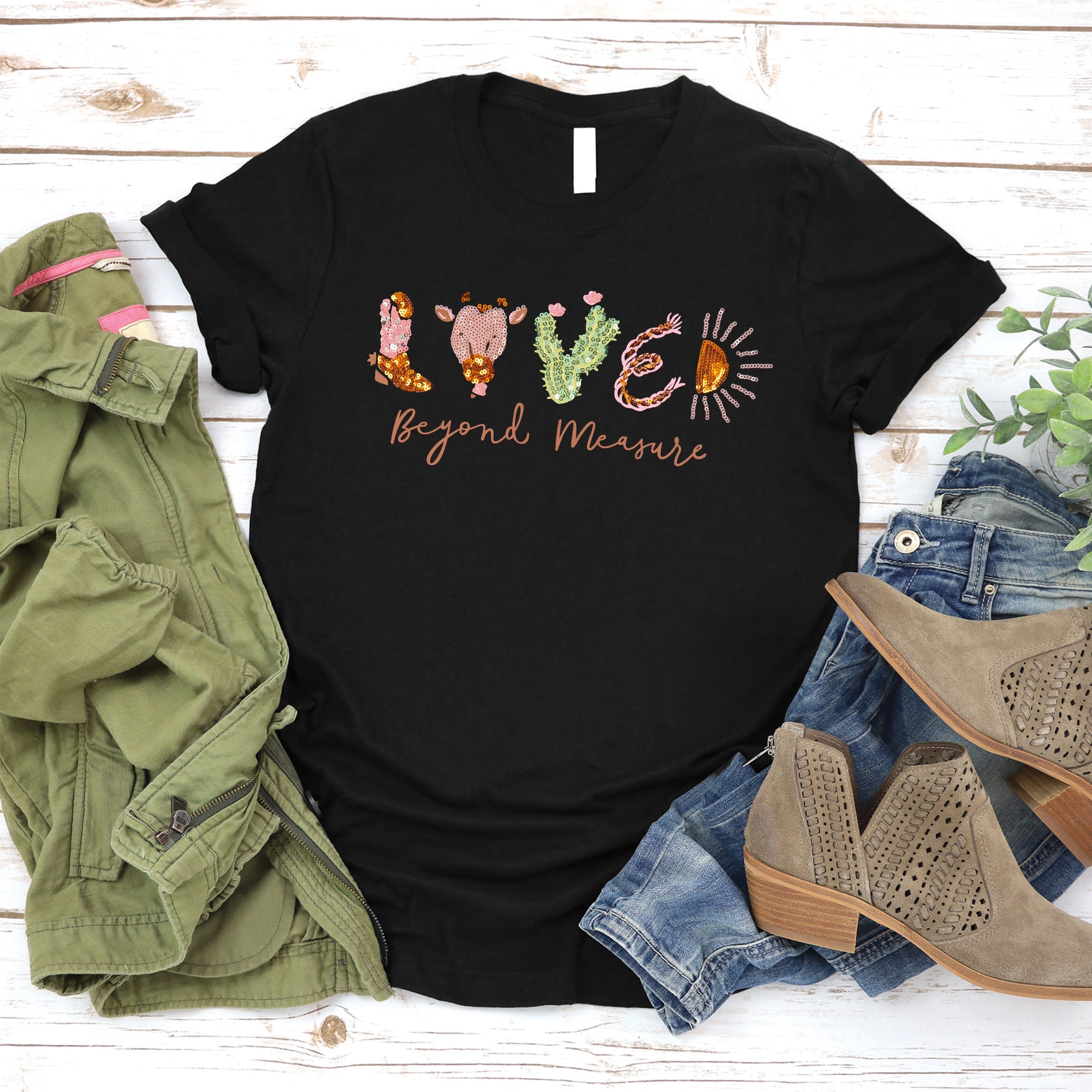 Embellished Loved Beyond Measure Sequin Tee