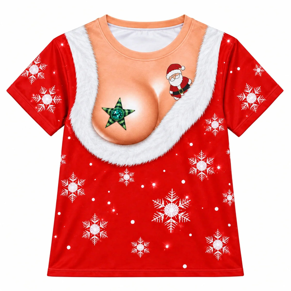 Women’s Funny Christmas Santa Illusion 3-Piece Set – Hoodie, T-Shirt & Leggings