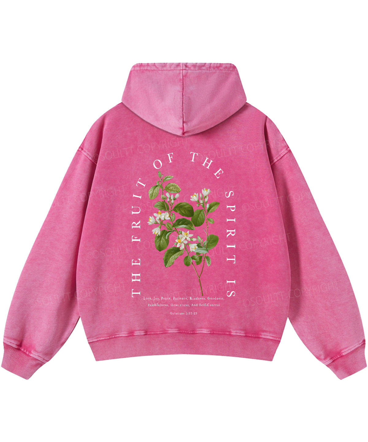 Fruit Of The Spirit Double Sided Washed Christian Hoodie