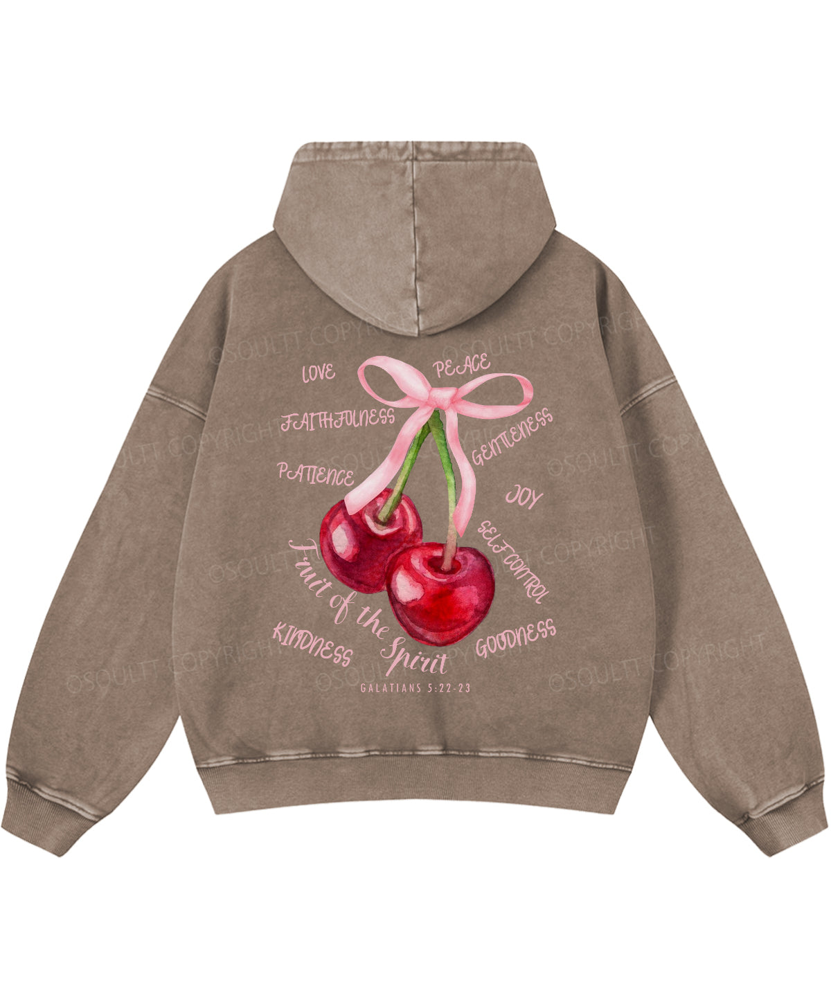 Fruit Of The Spirit Double Sided Washed Christian Hoodie