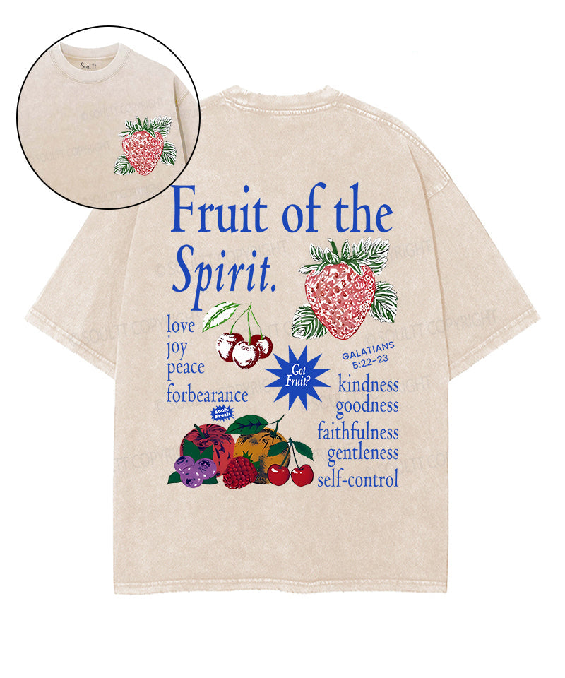 Fruit Of The Spirit Double Sided Unisex Washed Christian T-shirt
