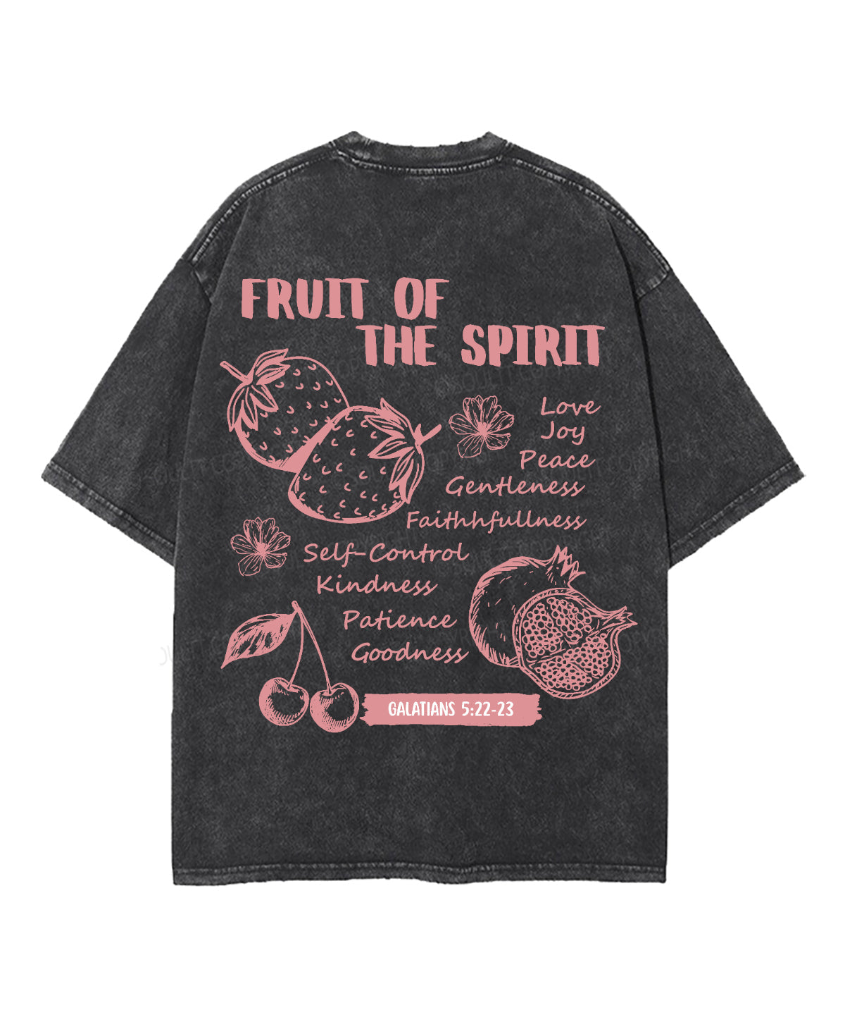 Fruit Of The Spirit Double Sided Unisex Washed Christian T-shirt