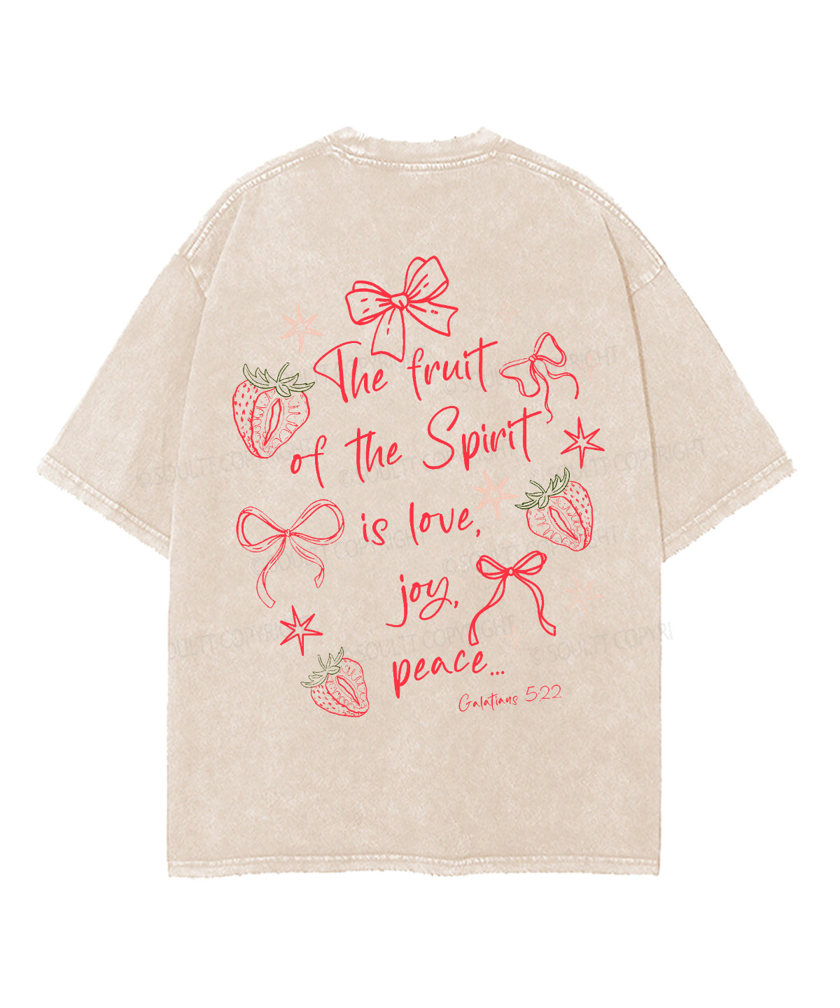 Fruit Of The Spirit Double Sided Unisex Washed Christian T-shirt