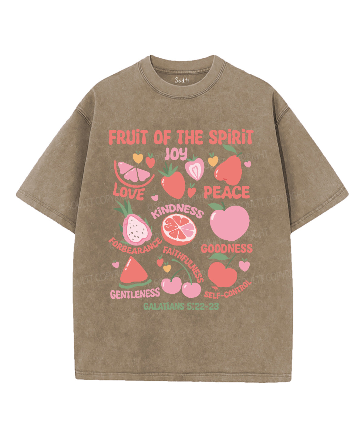 Fruit Of The Spirit Washed Christian T-shirt