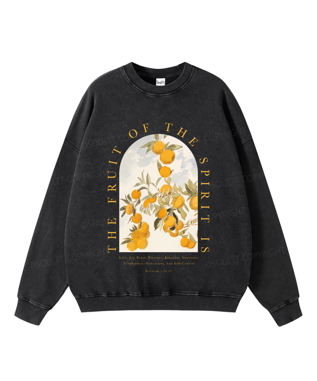 The Fruit Of The Spirit Washed Christian Sweatshirt