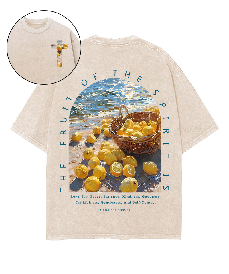 Fruit Of The Spirit Double Sided Unisex Washed Christian T-shirt