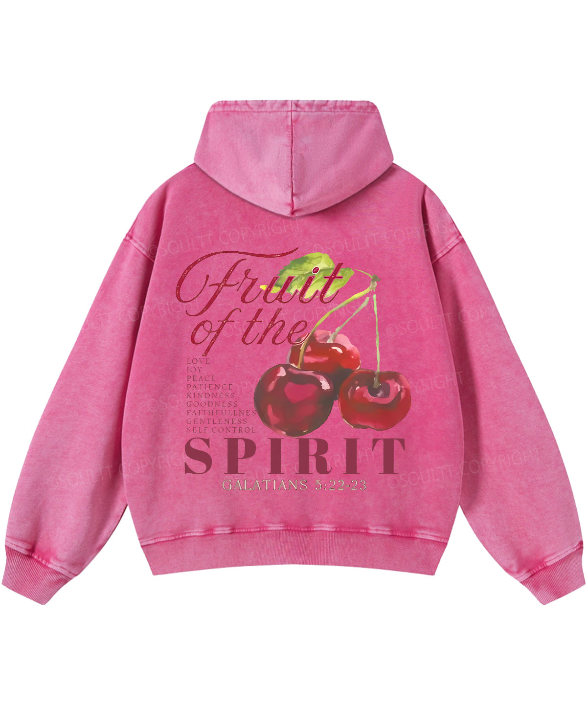 Fruit Of The Spirit Double Sided Washed Christian Hoodie