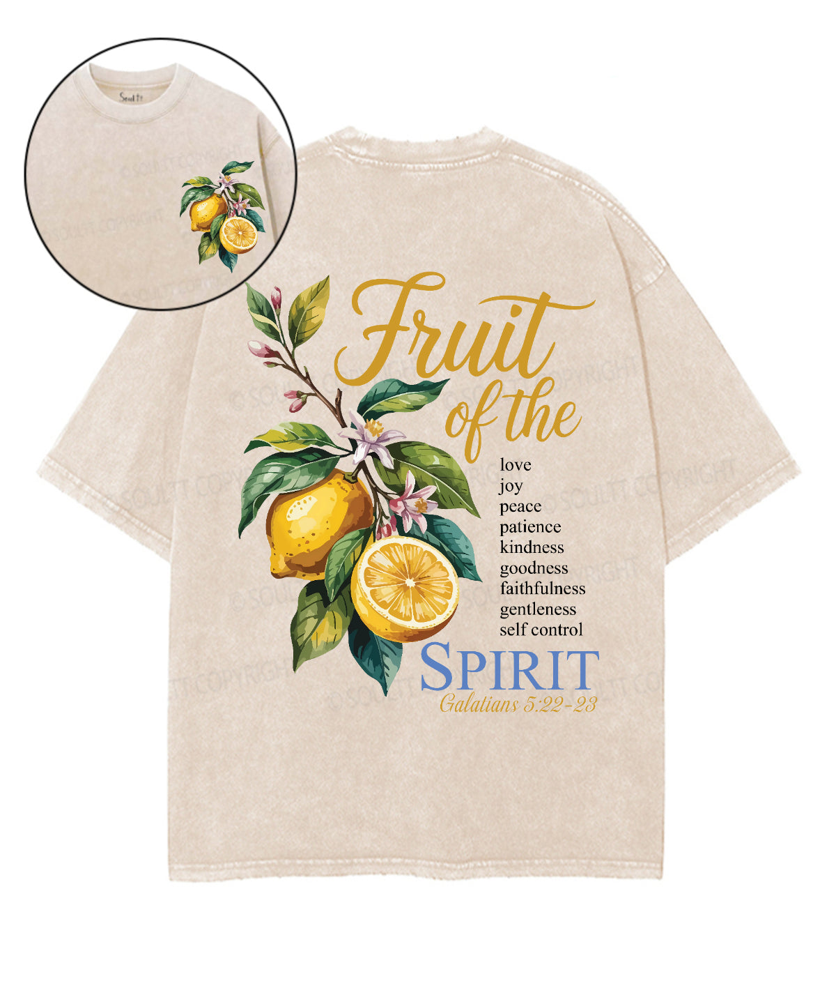Fruit Of The Spirit Unisex Washed Christian T-shirt