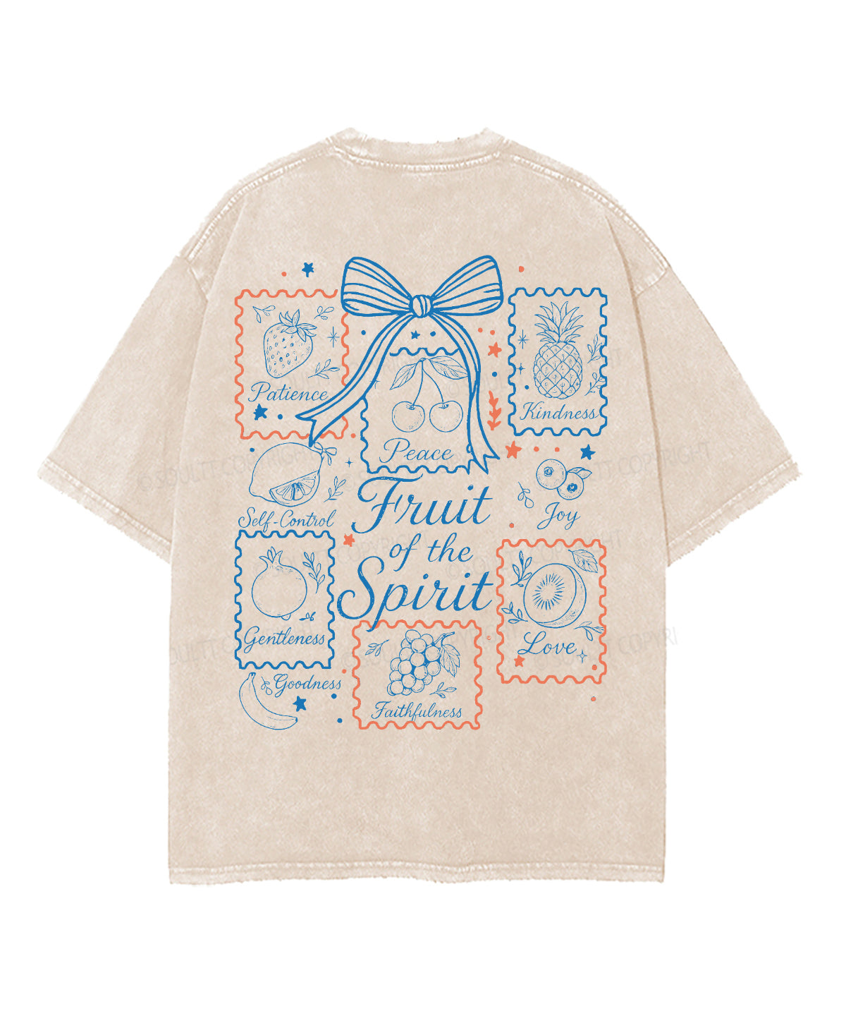 Fruit Of The Spirit Double Sided Unisex Washed Christian T-shirt