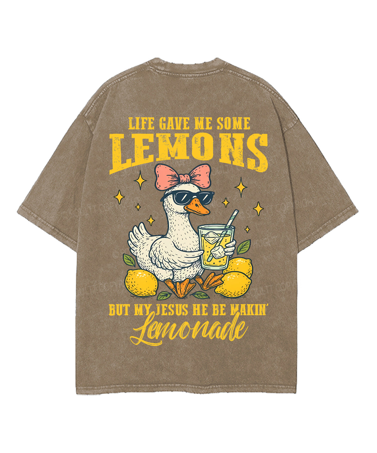 Life Gave Me Some Lemons Double Sided Unisex Washed Christian T-shirt