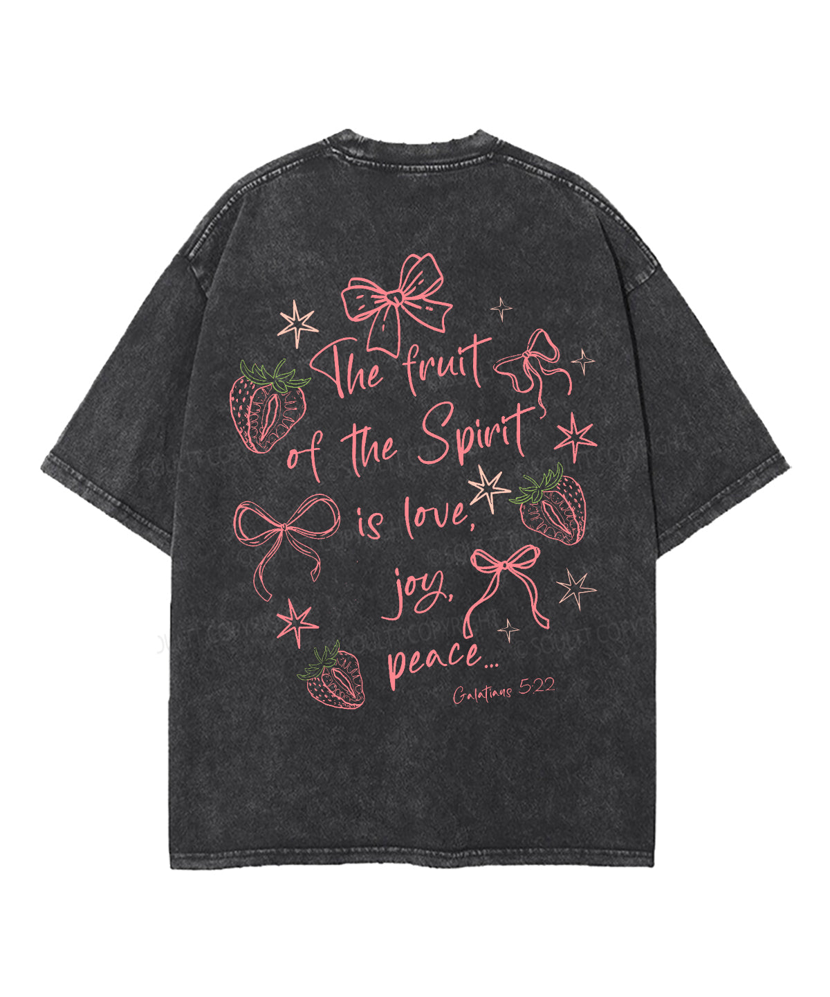 Fruit Of The Spirit Double Sided Unisex Washed Christian T-shirt