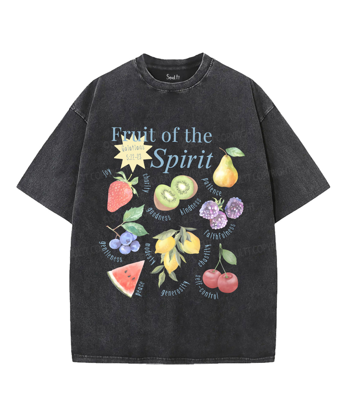 Fruit Of The Spirit Unisex Washed Christian T-shirt