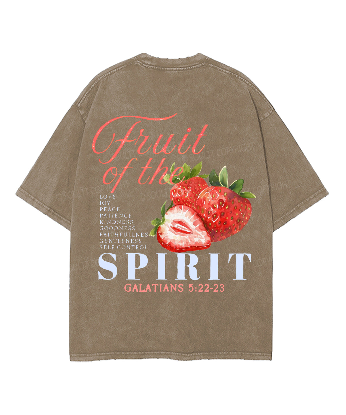 Fruit Of The Spirit Double Sided Unisex Washed Christian T-shirt