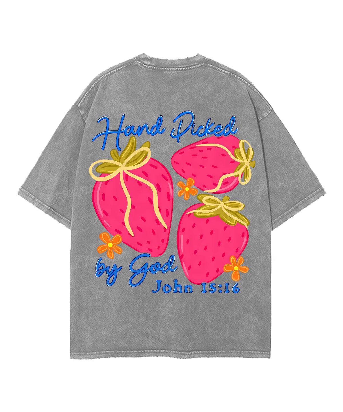 Hand Picked By God Double Sided Unisex Washed Christian T-shirt