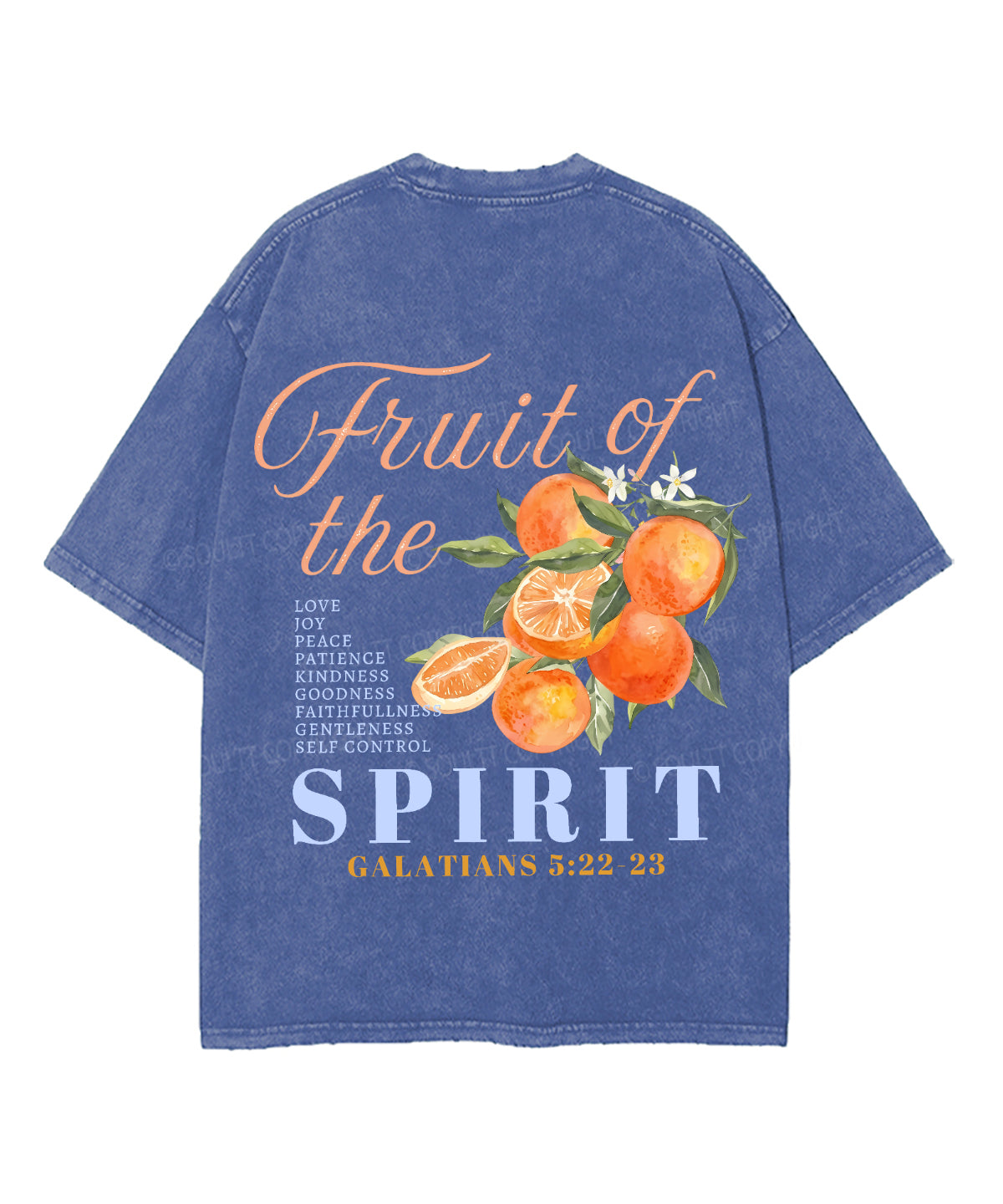 Fruit Of The Spirit Double Sided Unisex Washed Christian T-shirt