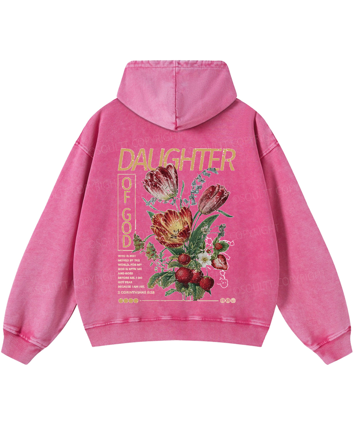 Daughter Of God Double Sided Washed Christian Hoodie