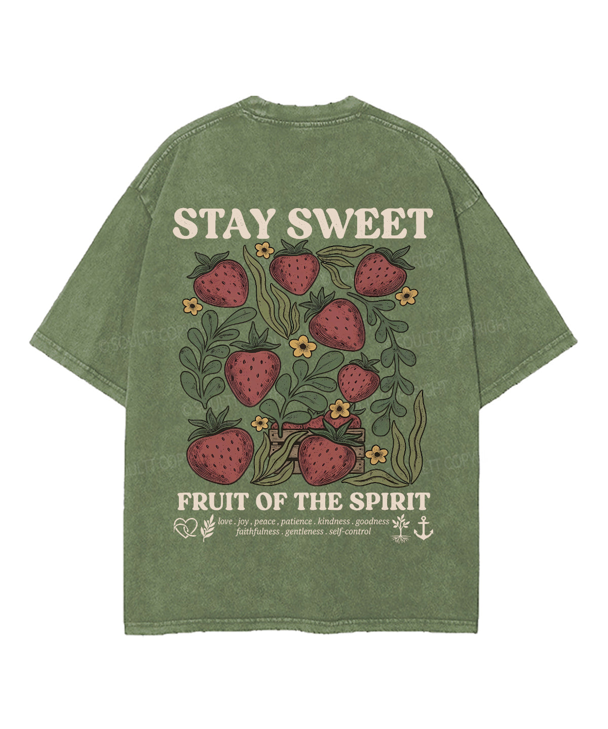 Fruit Of The Spirit Double Sided Unisex Washed Christian T-shirt