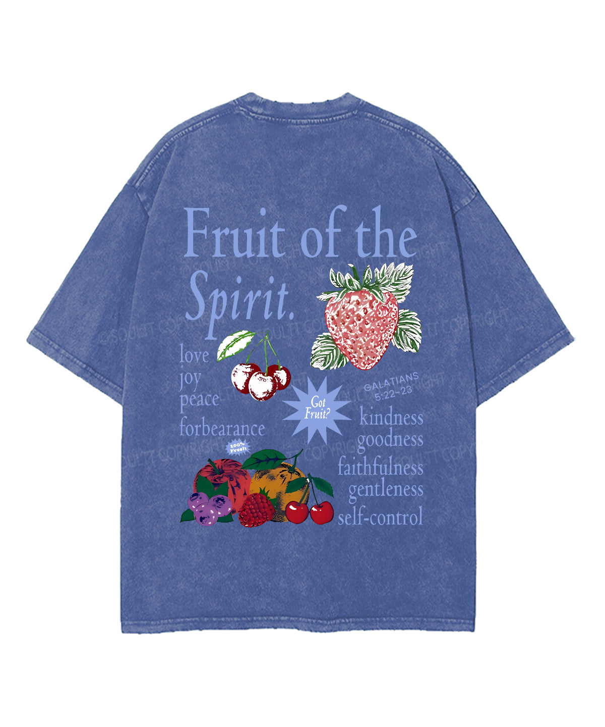 Fruit Of The Spirit Double Sided Unisex Washed Christian T-shirt