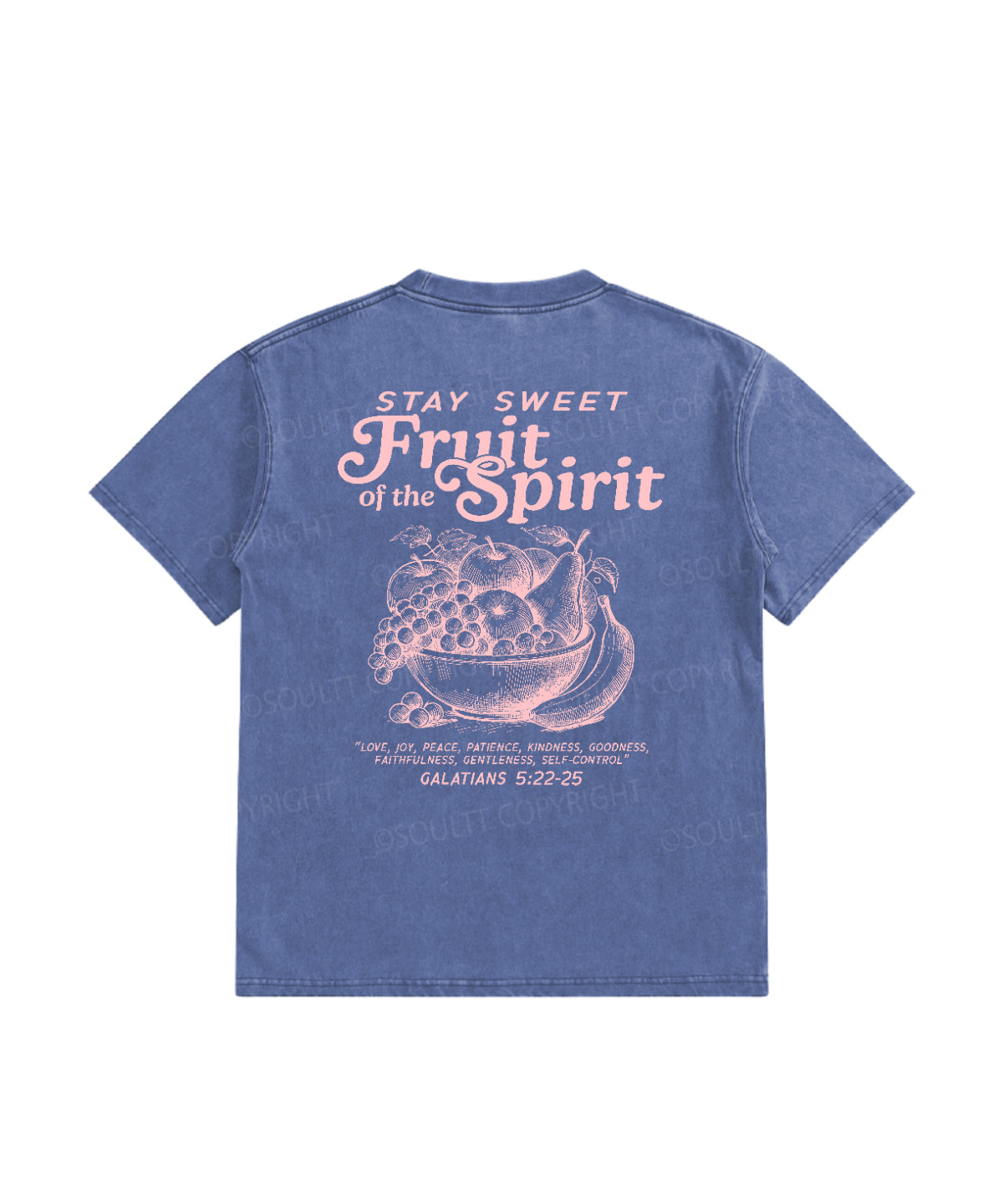 Kids Fruit Of The Spirit Double Sided Washed Christian T-shirt
