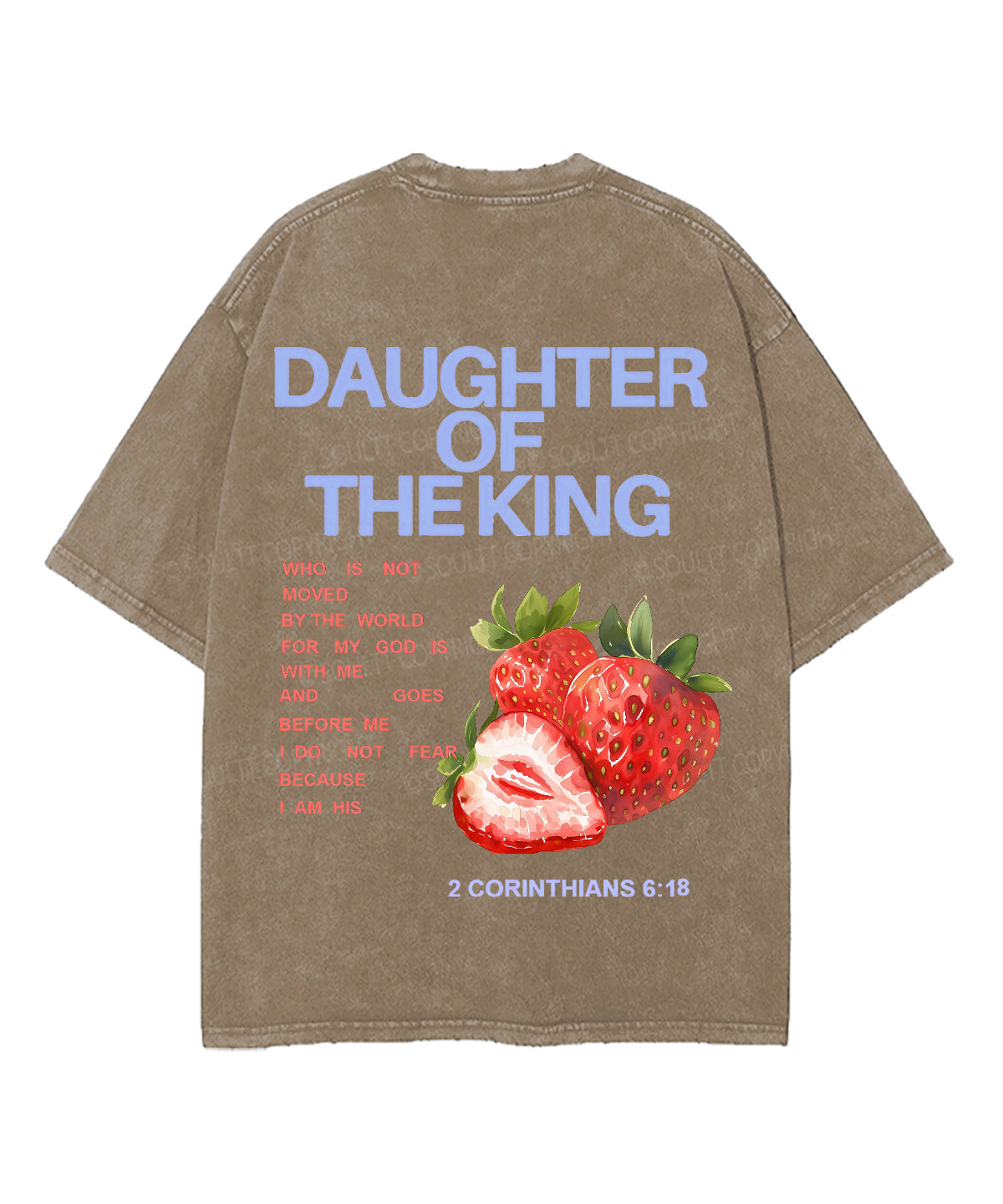 Daughter Of Theking Double Sided Unisex Washed Christian T-shirt