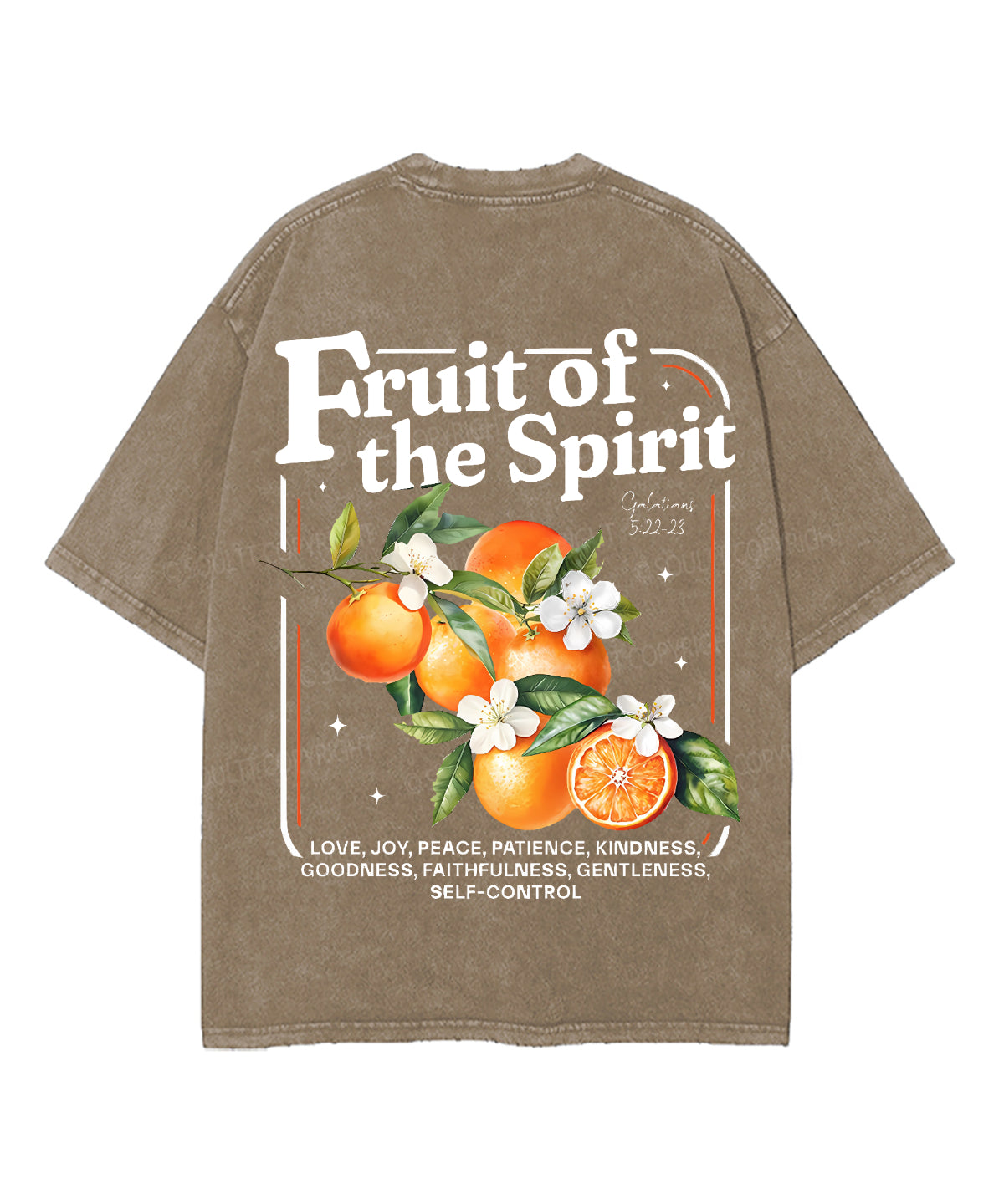 Fruit Of The Spirit Double Sided Unisex Washed Christian T-shirt