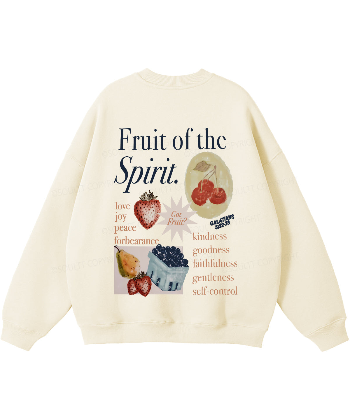 Fruit Of The Spirit Double Sided Christian Sweatshirt