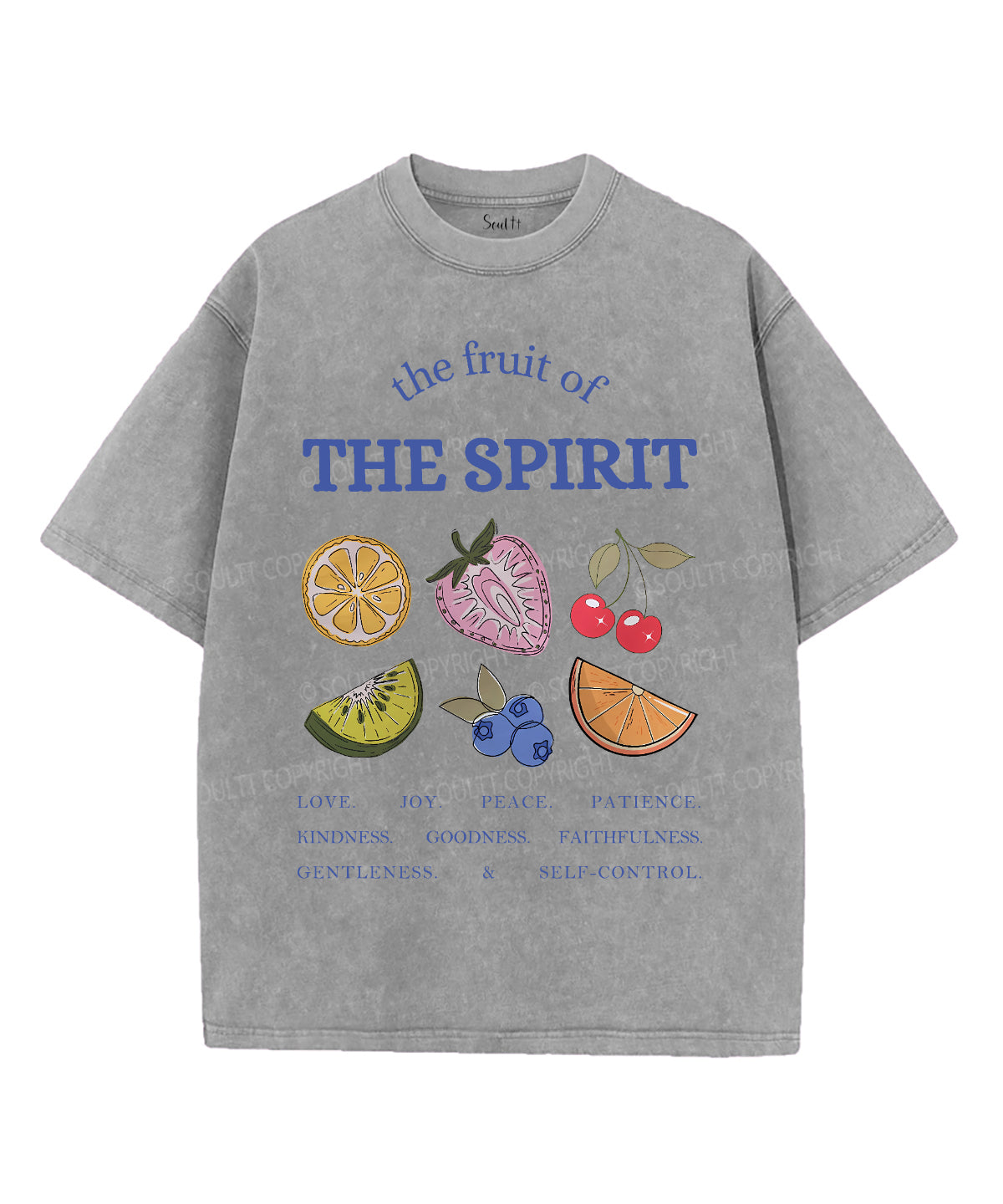 The Fruit Of The Spirit Single Sided Unisex Washed Christian T-shirt