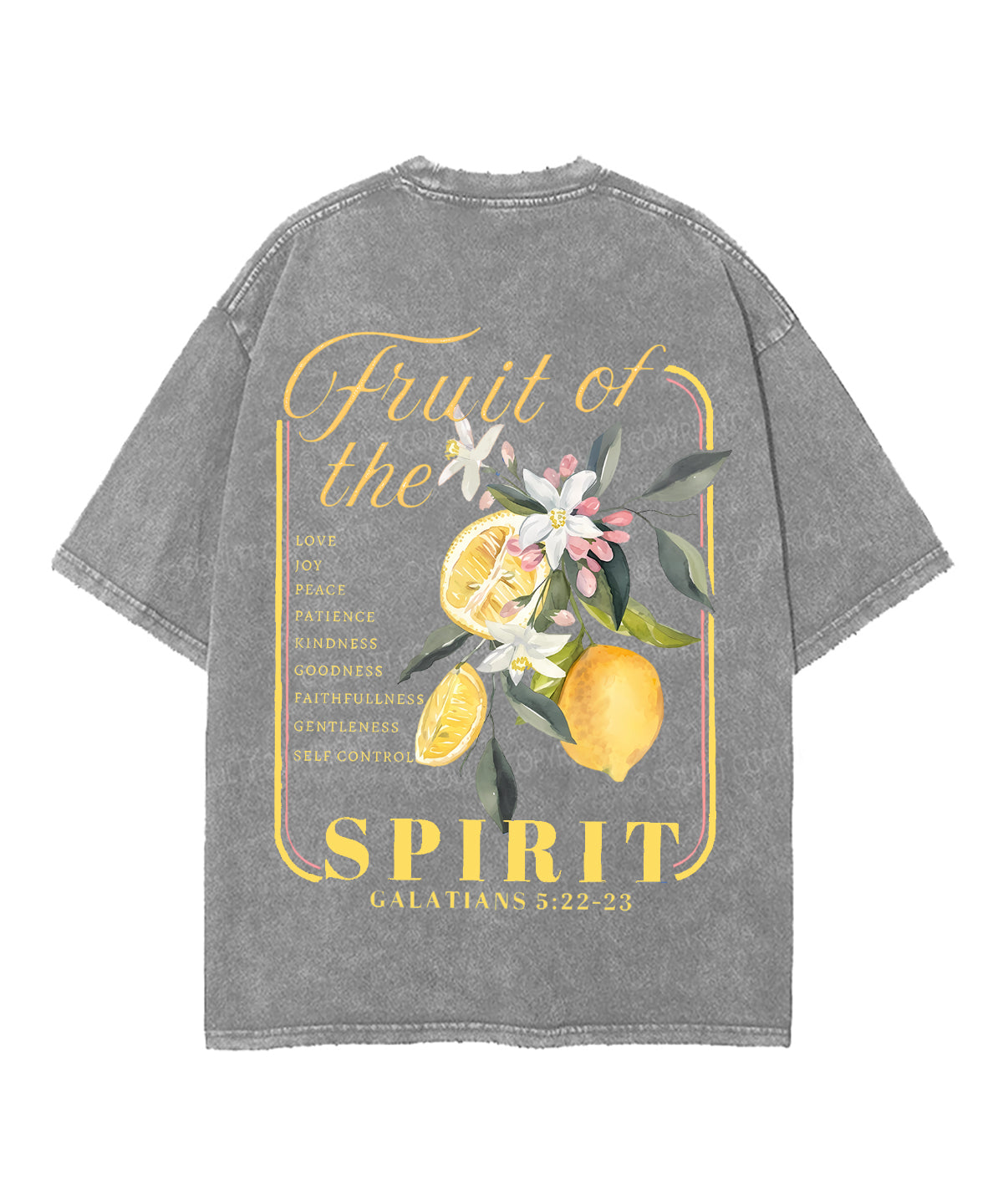 Fruit Of The Spirit Double Sided Unisex Washed Christian T-shirt