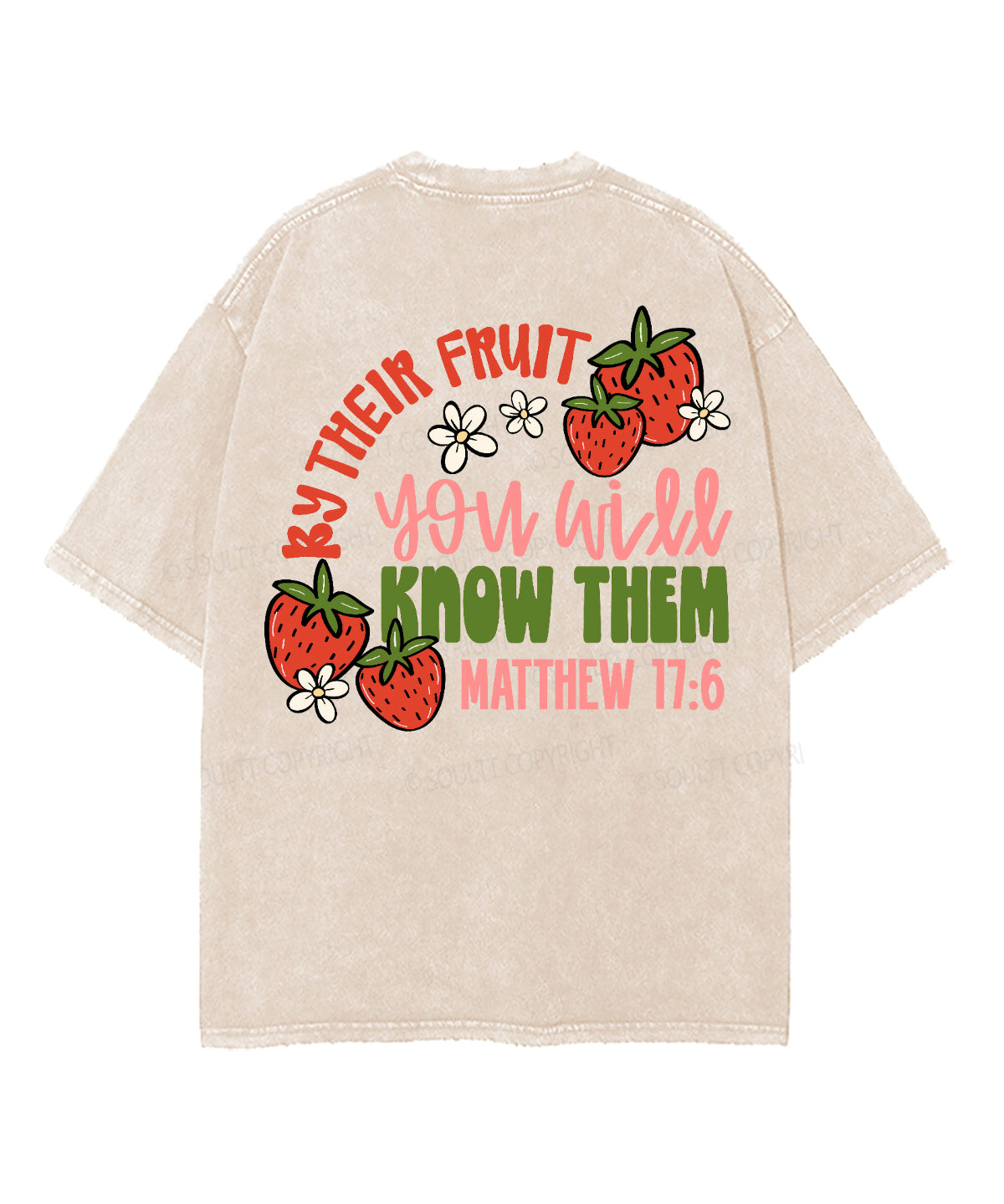 By Their Fruit Double Sided Unisex Washed Christian T-shirt