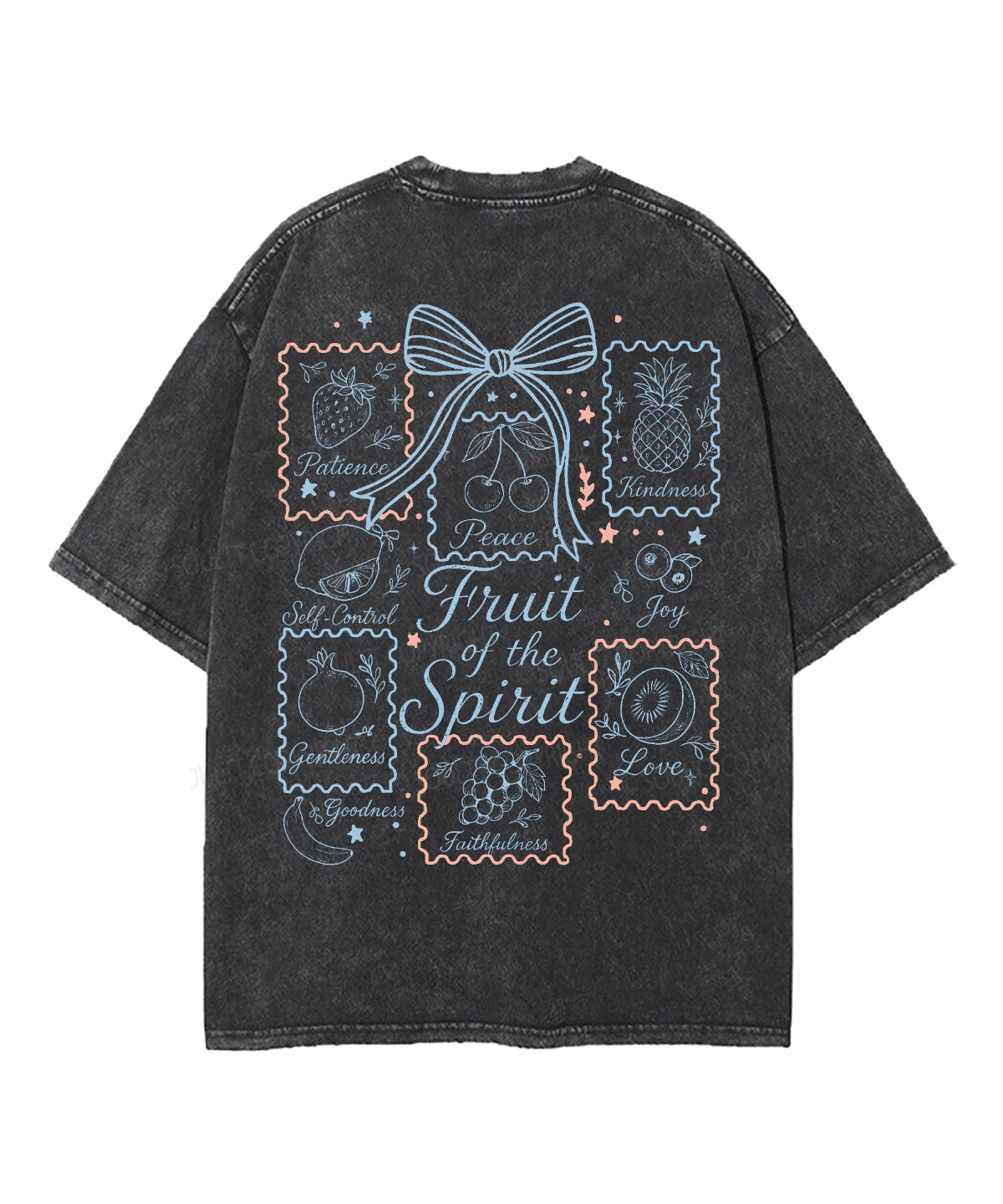 Fruit Of The Spirit Double Sided Unisex Washed Christian T-shirt