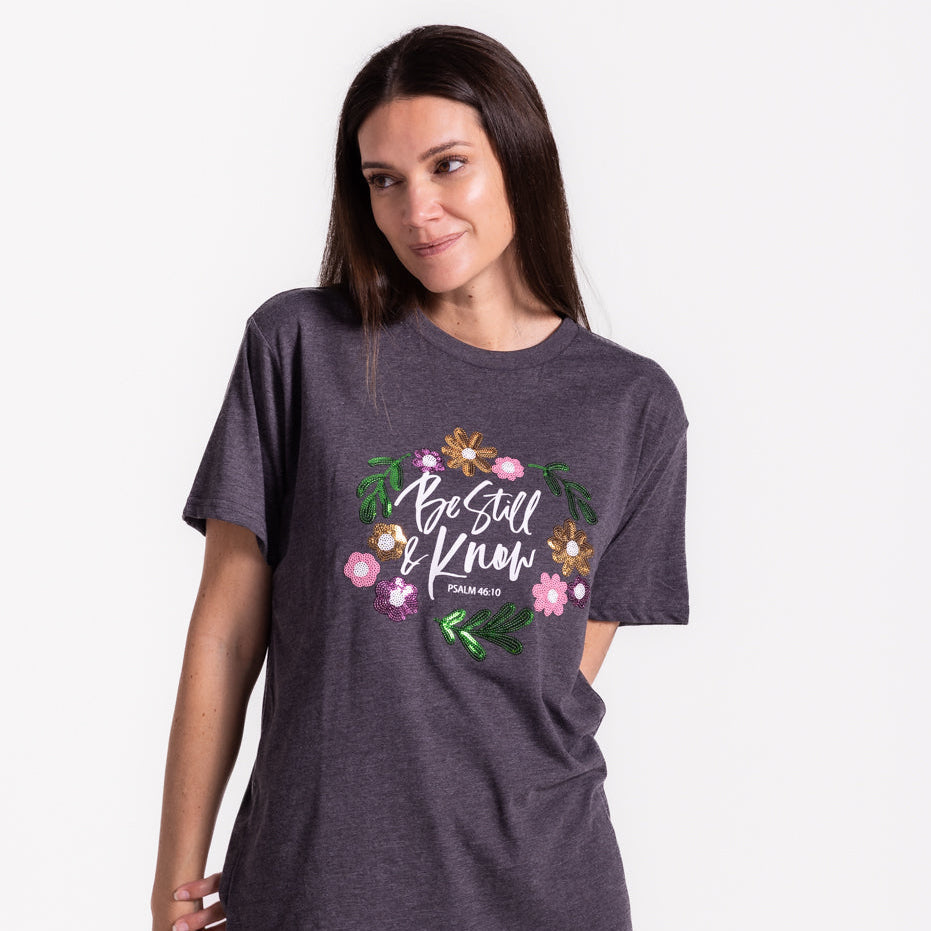 Embellished Be Still Sequin Tee