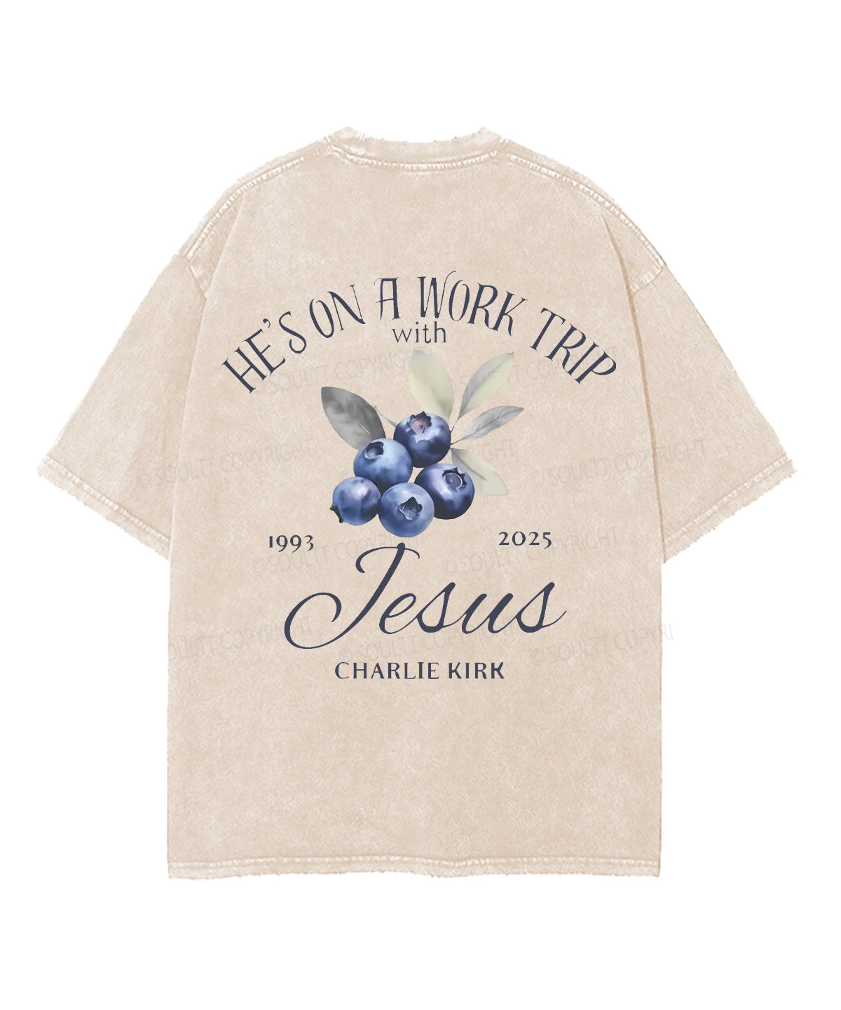He's On A Work Trip Double Sided Unisex Washed Christian T-shirt
