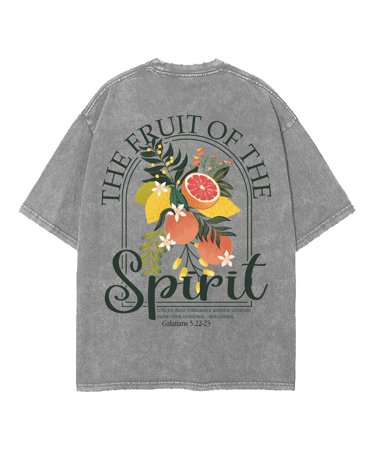 The Fruit Of The Spirit Double Sided Unisex Washed Christian T-shirt