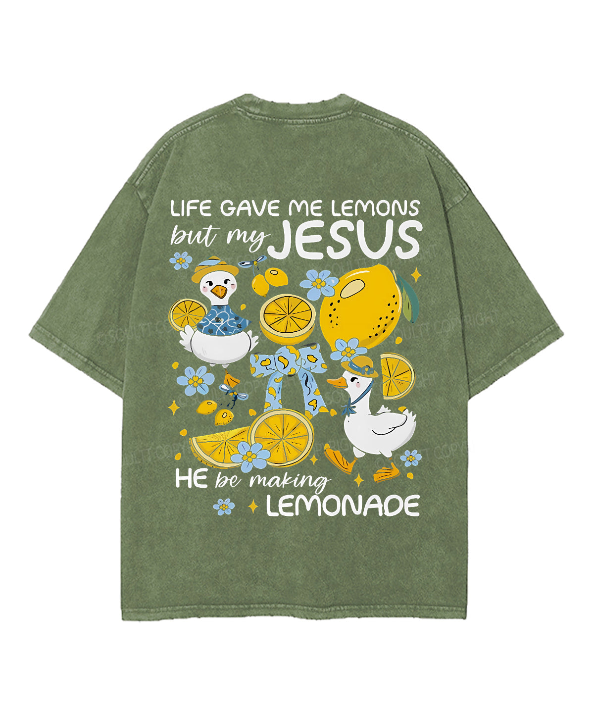 Life Gave Me Some Lemons Double Sided Unisex Washed Christian T-shirt
