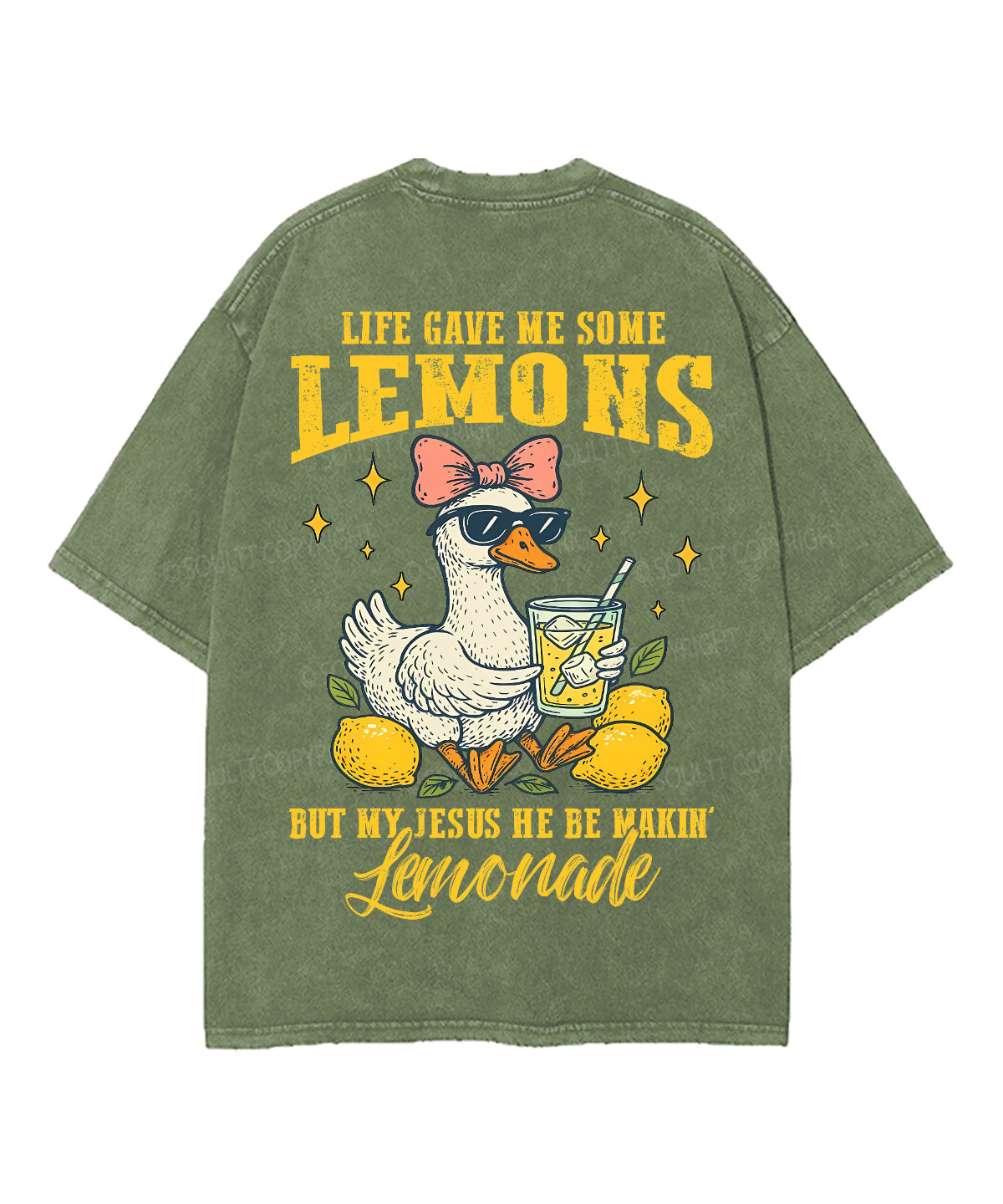 Life Gave Me Some Lemons Double Sided Unisex Washed Christian T-shirt