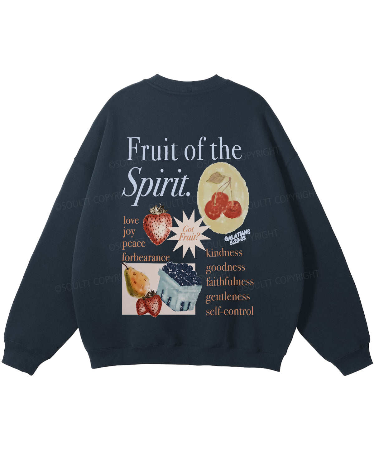 Fruit Of The Spirit Double Sided Christian Sweatshirt