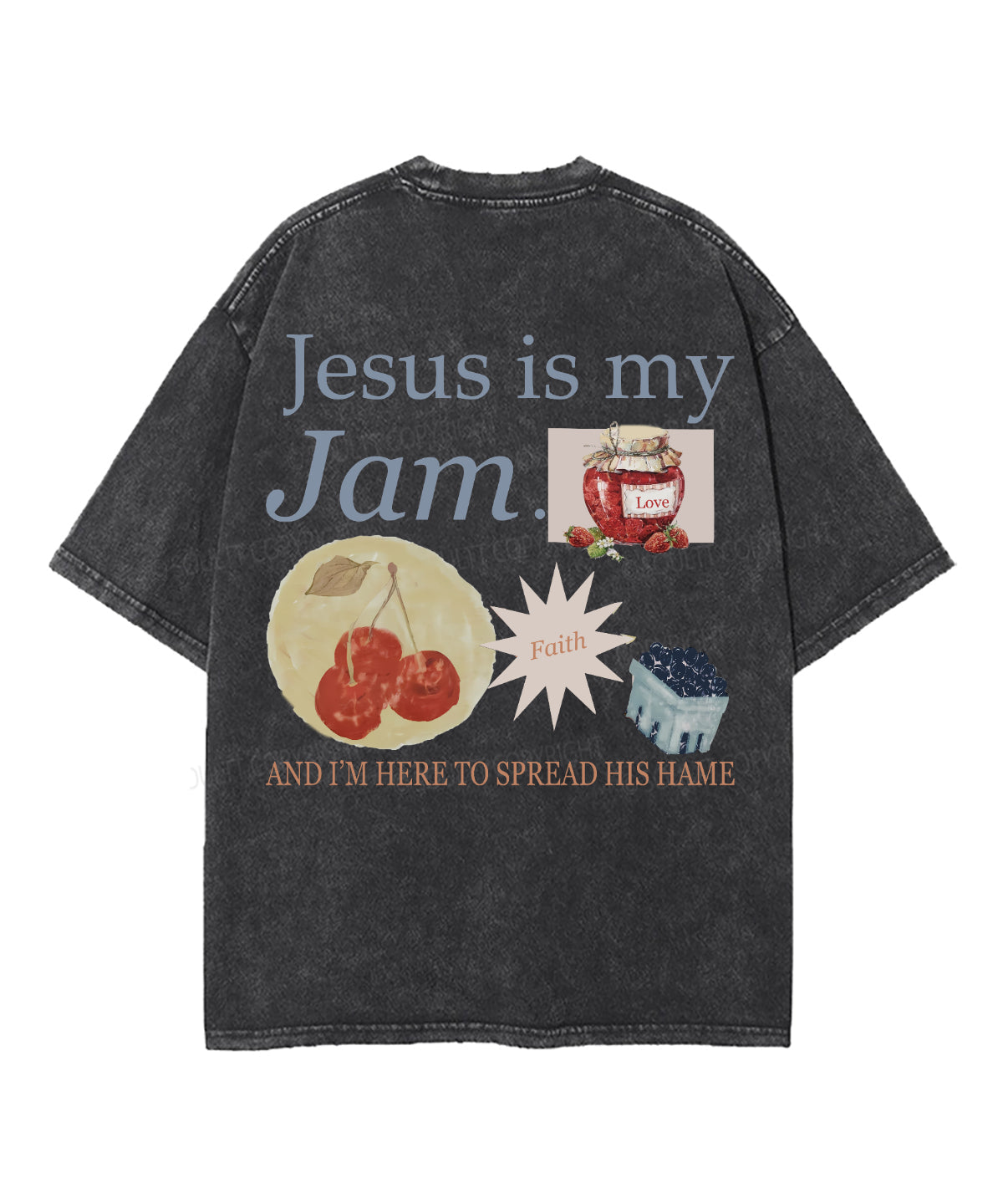 Jesus Is My Jam Double Sided Unisex Washed Christian T-shirt