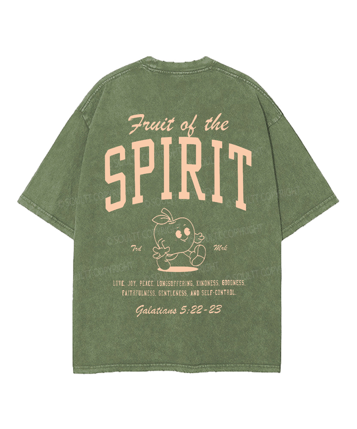 Fruit Of The Spirit Double Sided Unisex Washed Christian T-shirt
