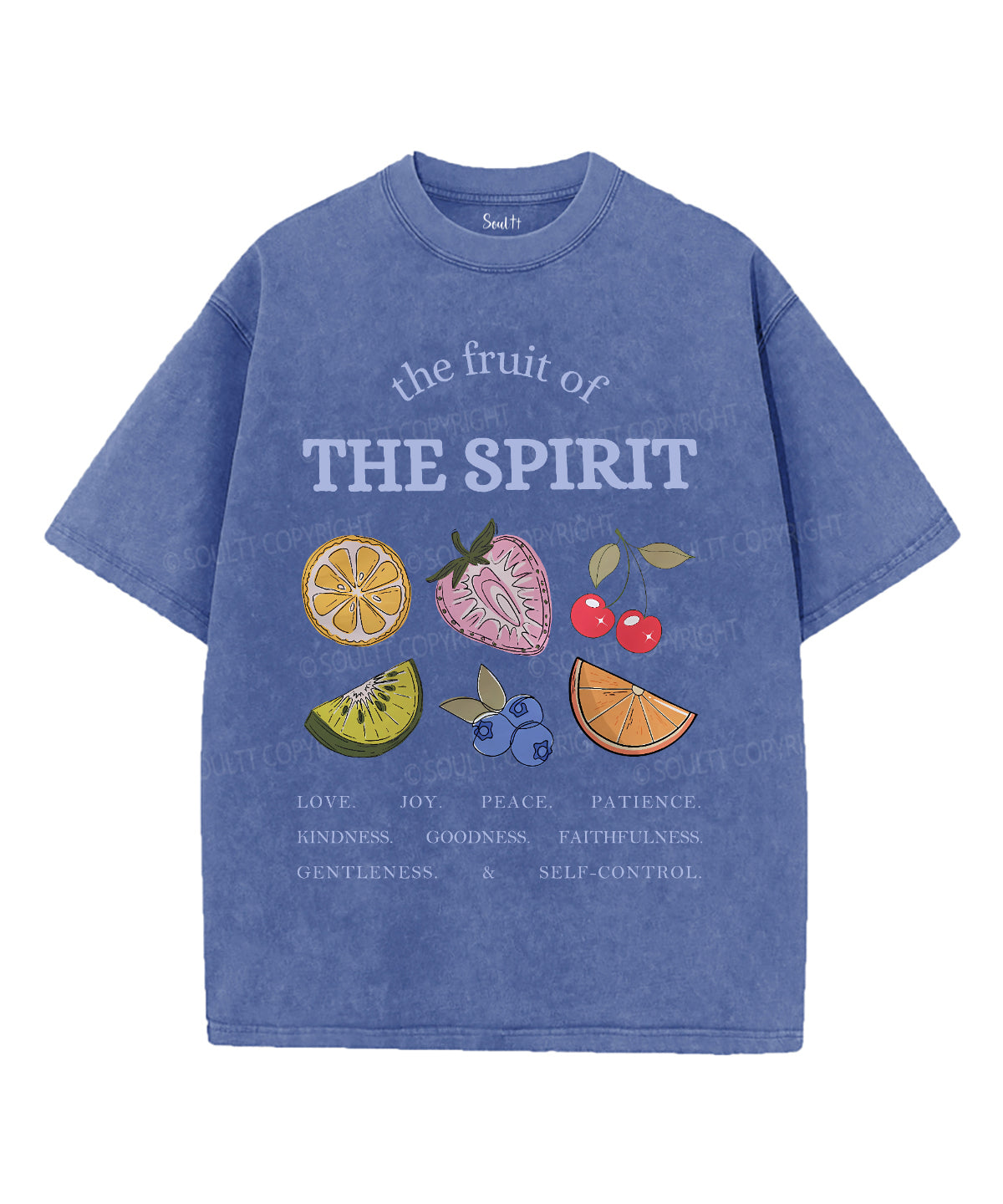 The Fruit Of The Spirit Single Sided Unisex Washed Christian T-shirt